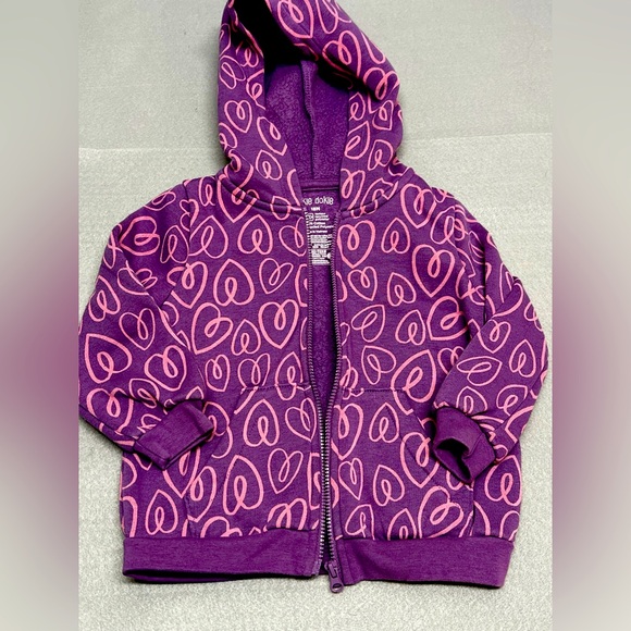 okie dokie Other - Okie dokie LIKE NEW girls purple/pink heart zip up fleece lined jacket-18m